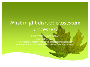What might disrupt ecosystem processes? - Rawlins A