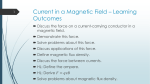 Current in a Magnetic Field * Learning Outcomes