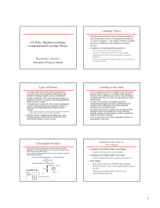 CS 391L: Machine Learning: Computational