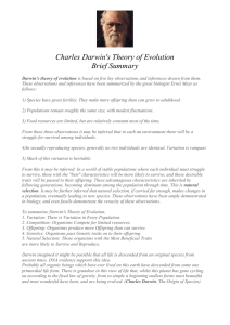 Charles Darwin`s Theory of Evolution