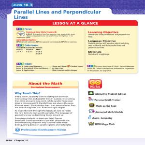 Parallel Lines and Perpendicular Lines