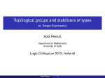 Topological groups and stabilizers of types
