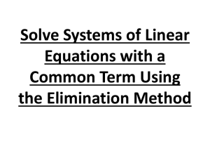 Solve systems of linear equations using the elimination method