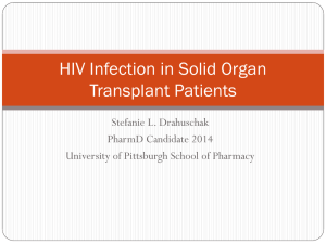 HIV Infection in Solid Organ Transplant Patients