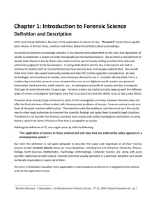 Chapter 1: Introduction to Forensic Science