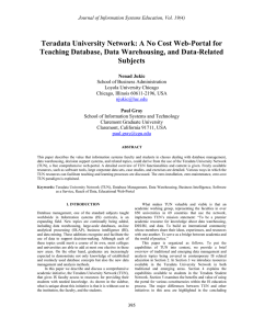 Teradata University Network - Journal of Information Systems