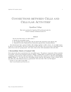 Connections between Cells and Cellular Activities