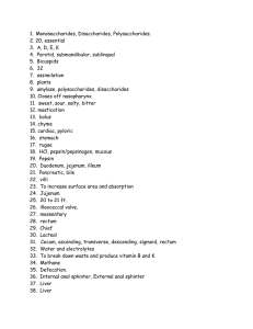 1. Monosaccharides, Disaccharides, Polysaccharides. 2. 20