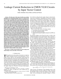 Leakage Current Reduction in CMOS VLSI Circuits by Input Vector