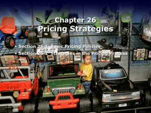 Chapter 26 Pricing Strategies