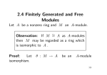 2.4 Finitely Generated and Free Modules