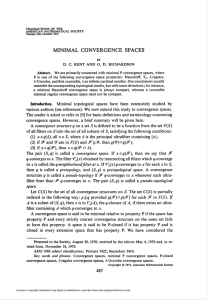 minimal convergence spaces - American Mathematical Society