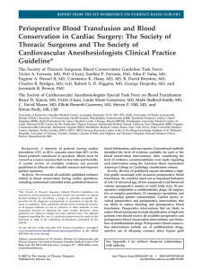 Perioperative Blood Transfusion and Blood Conservation in Cardiac