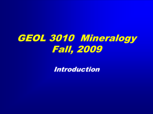 GEOL 3010 Mineralogy