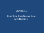 Describing Quantitative Data with Numbers