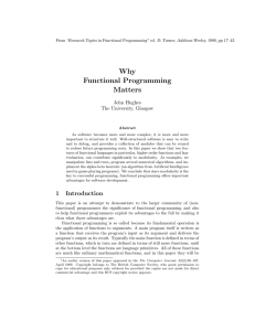 Why Functional Programming Matters