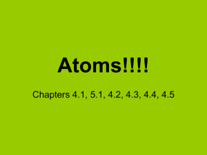 4.1 Introduction to Atoms