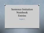 Sentence Imitation Notebook Entries