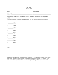 Exam 1 - Chemistry Courses: About