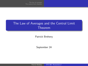 The Law of Averages and the Central Limit Theorem