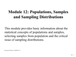 Populations, Samples - Basic Biostatistics Concepts and Tools