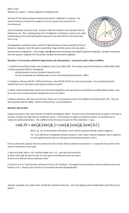 Math 11 Adv Distance on a sphere – another application of