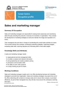 Sales and marketing manager