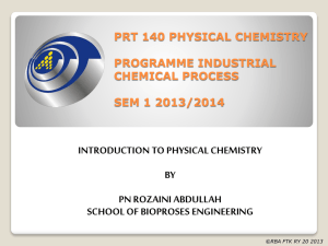 Physcal Chemistry ERT 108 semester II 2010/2011