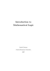 Introduction to Mathematical Logic