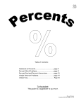 Table of Contents Handouts on Percents