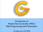 Introduction to Model-View-Controller (MVC) Web Programming with