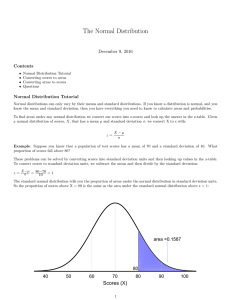 Tutorial on the normal distribution