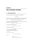 Lecture #4: Pairs of random variables