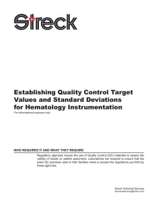 Establishing Quality Control Target Values and Standard
