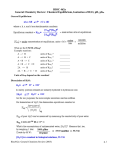 BIOC 462a -- General Chemistry Review