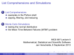 List Comprehensions and Simulations