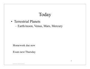 The Terrestrial Planets: Geology