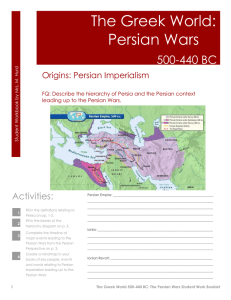 1. Explain Miltiades role and contribution to the Persian Wars.