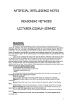 artificial intelligence notes reasoning methods lecturer:coşkun sönmez