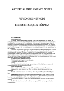 artificial intelligence notes reasoning methods lecturer:coşkun sönmez