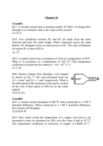 Chapter 26 Term083 Q17. A 10-ohm resistor has a constant current