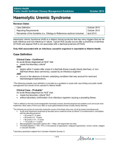 Haemolytic Uremic Syndrome