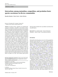 Interactions among mutualism, competition, and predation foster