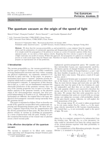 The quantum vacuum as the origin of the speed of light
