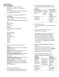 Essential Questions: Fossils and Adaptations What qualifies an