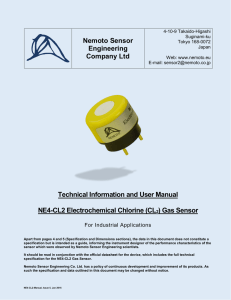 Nemoto NE4-CL2 Chlorine gas sensor