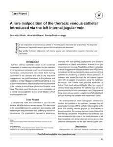 A rare malposition of the thoracic venous catheter introduced via the