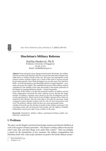 Diocletian`s Military Reforms - Acta Universitatis Sapientiae