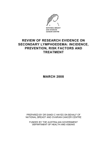 review of research evidence on secondary lymphoedema