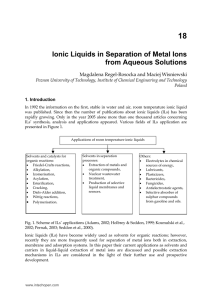 Ionic Liquids in Separation of Metal Ions from Aqueous